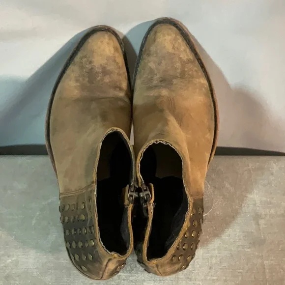 Liberty Black Leather Studded Biker Ankle Boots - Picture 8 of 13